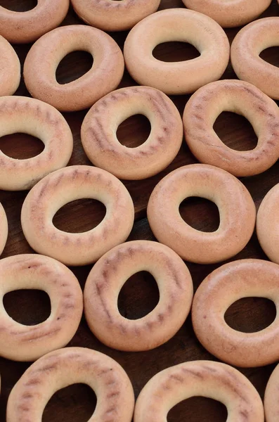 Foto Cerca Rosquillas Amarillas Frescas Tipo Popular Productos Harineros Una —  Fotos de Stock