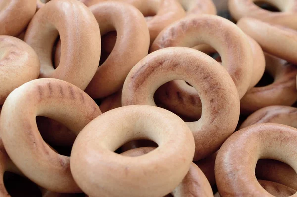 Foto Ravvicinata Bagel Gialli Freschi Tipo Popolare Prodotti Farina Uno — Foto Stock