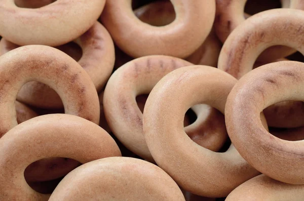 Foto Cerca Rosquillas Amarillas Frescas Tipo Popular Productos Harineros Una —  Fotos de Stock