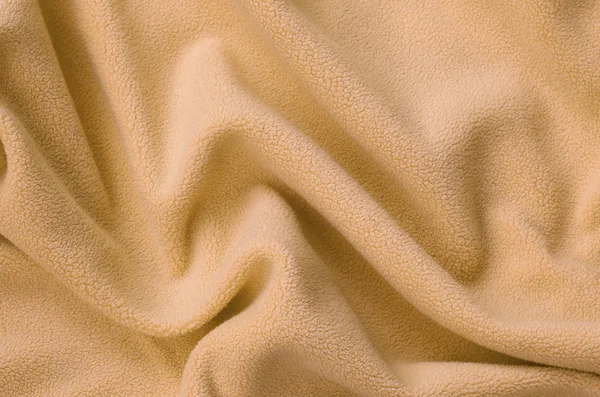Одеяло Шерстяной Оранжевой Ткани Фон Светло Оранжевого Мягкого Плюшевого Флисового — стоковое фото