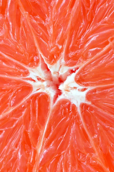 Top View Fragment Grapefruit Slice Close Macro Background Texture — Stock Photo, Image