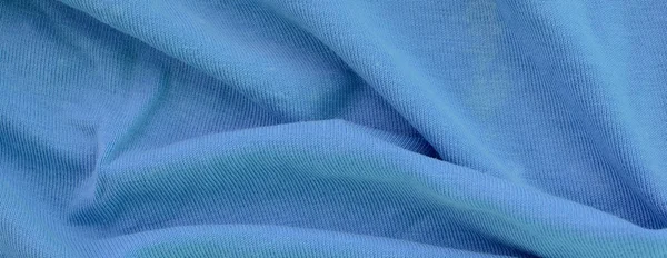 Mavi renkli kumaş dokusu. Gömlek ve bluz yapmak için malzeme — Stok fotoğraf