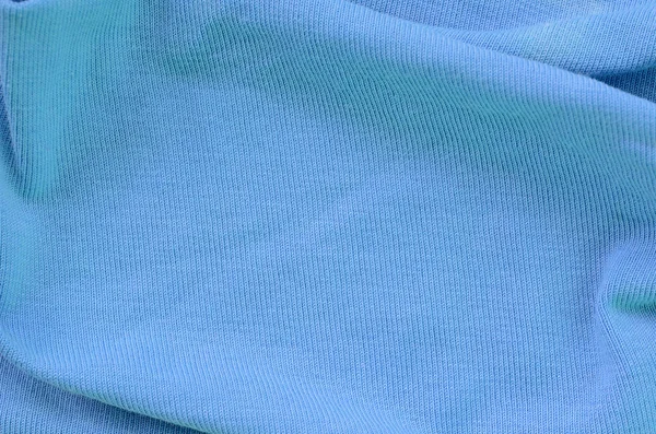 Textura Tecido Cor Azul Material Para Fazer Camisas Blusas — Fotografia de Stock