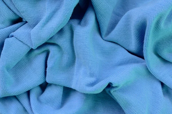Texturu Látky Modré Barvě Materiál Pro Výrobu Košil Halenek — Stock fotografie