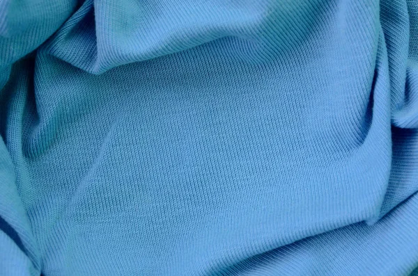 Texturu látky v modré barvě. Materiál pro výrobu košil a halenek — Stock fotografie