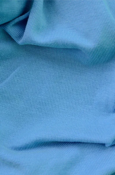 Texturu Látky Modré Barvě Materiál Pro Výrobu Košil Halenek — Stock fotografie
