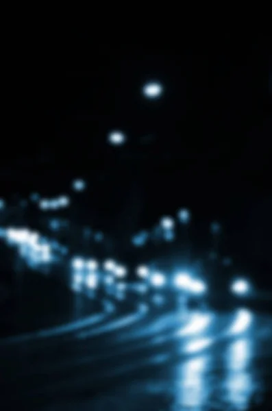 Blurred Night Scene Traffic Roadway Defocused Image Cars Traveling Luminous — Stock Photo, Image