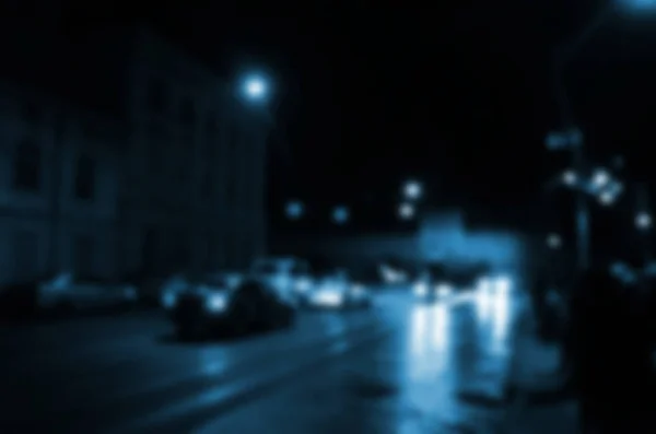 소통량의 흐린된 장면입니다 빛나는 헤드라이트와 자동차의 Defocused 이미지입니다 Bokeh — 스톡 사진
