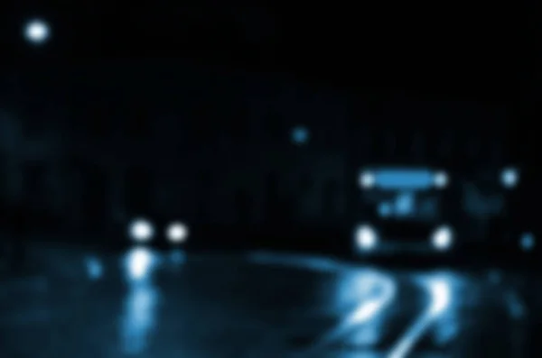 Escena Nocturna Borrosa Tráfico Carretera Imagen Desenfocada Coches Que Viajan —  Fotos de Stock