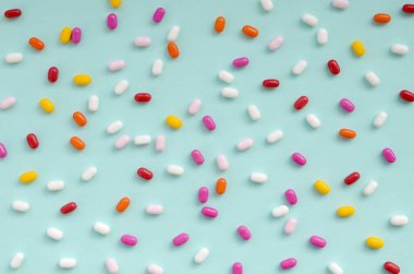 Tic tac hard mints pattern close up. Tic tac is popular due its minty fresh taste and easy to carry. Hard mints produced by Ferrero since 1968