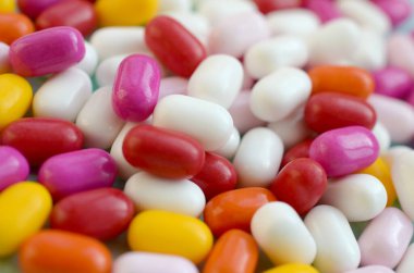 Tic tac hard mints pattern close up. Tic tac is popular due its minty fresh taste and easy to carry. Hard mints produced by Ferrero since 1968