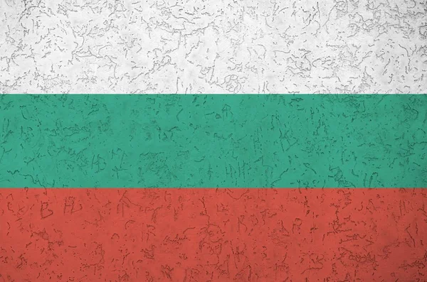 Bulgarije Vlag Afgebeeld Heldere Verf Kleuren Oude Reliëf Gips Muur — Stockfoto