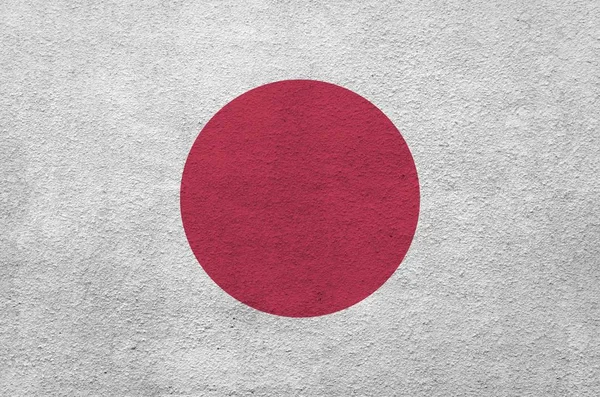 Bandera Japón Representada Colores Pintura Brillantes Antigua Pared Yeso Relieve —  Fotos de Stock