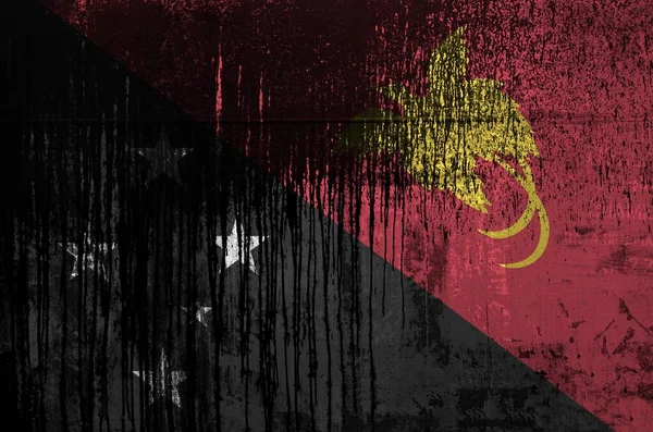Bandera Papúa Nueva Guinea Representada Colores Pintura Pared Del Barril —  Fotos de Stock
