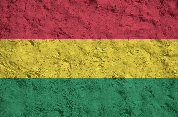 Bolivia Flag Depicted Bright Paint Colors Old Relief Plastering Wall — Stock Photo, Image