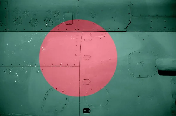 Bandera Bangladesh Representada Parte Lateral Del Helicóptero Blindado Militar Cerca — Foto de Stock