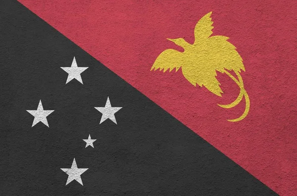 Bandera Papúa Nueva Guinea Representada Colores Pintura Brillantes Antigua Pared —  Fotos de Stock