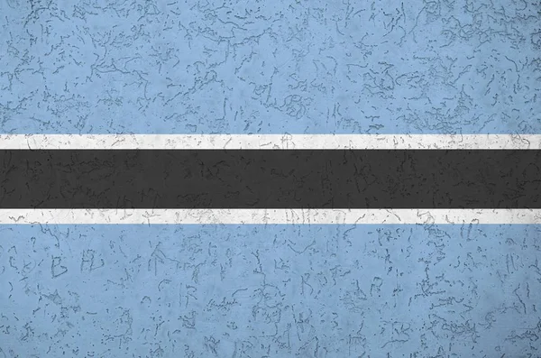 Bandiera Botswana Raffigurata Colori Vivaci Vernice Sul Vecchio Muro Intonaco — Foto Stock