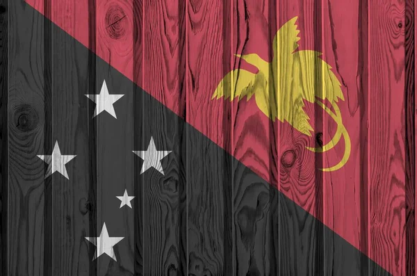 Bandiera Papua Nuova Guinea Raffigurata Colori Vivaci Sulla Vecchia Parete — Foto Stock