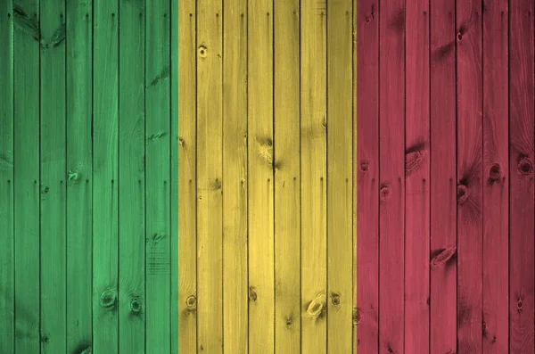 Bandiera Mali Raffigurata Colori Vivaci Vernice Sulla Vecchia Parete Legno — Foto Stock