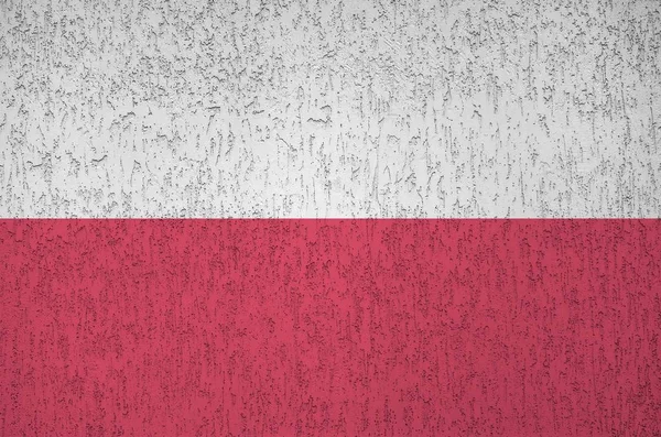 Drapeau Pologne Représenté Dans Des Couleurs Vives Peinture Sur Vieux — Photo