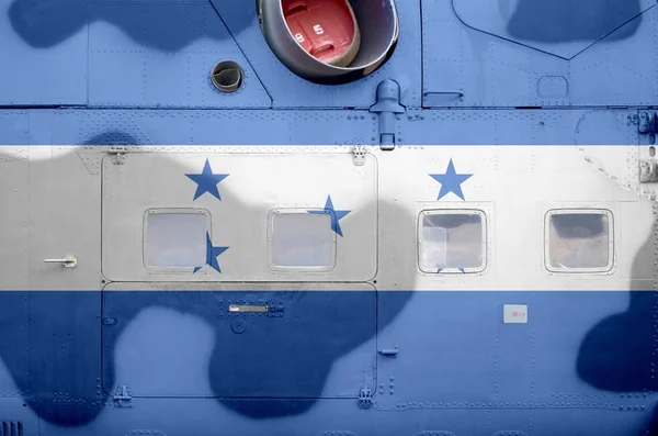 Прапор Гондурасу Зображений Стороні Військових Броньованих Вертольотів Військові Сили Концептуального — стокове фото
