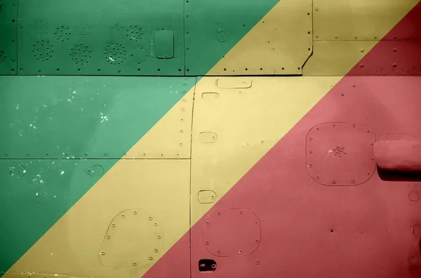 Прапор Конго Зображений Стороні Військового Броньованого Вертольота Військові Сили Концептуального — стокове фото