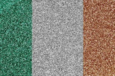 Birçok küçük parlak pullarda İrlanda bayrağı tasvir edilmiştir. Disko partisi için renkli festival arkaplanı