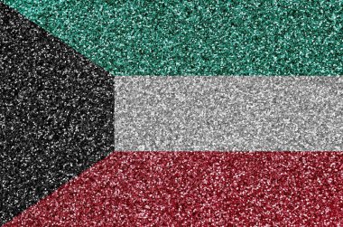 Kuveyt bayrağı birçok küçük parlak pullarda resmedildi. Disko partisi için renkli festival arkaplanı