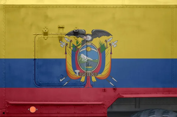 Ecuador Flag Depicted Side Part Military Armored Truck Close Army — Stock Photo, Image