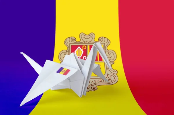 Bandiera Andorra Raffigurato Carta Origami Gru Ala Orientale Concetto Arti — Foto Stock