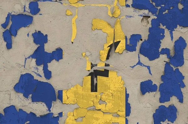 Barbados Flag Depicted Paint Colors Old Obsolete Messy Concrete Wall — Stock Photo, Image