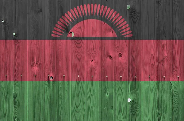 Bandera Malawi Representada Colores Pintura Brillantes Antigua Pared Madera Cerca —  Fotos de Stock