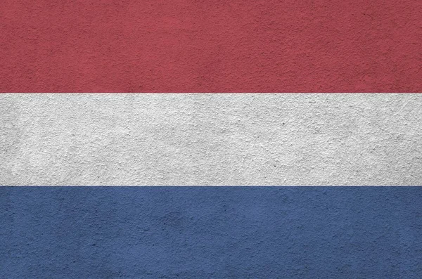 Bendera Belanda Yang Digambarkan Dengan Warna Warna Cerah Pada Dinding — Stok Foto