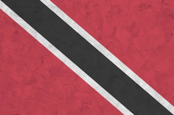 Flaga Trynidadu Tobago Przedstawiona Jasnych Kolorach Farby Starych Tynkarskich Ścianach — Zdjęcie stockowe