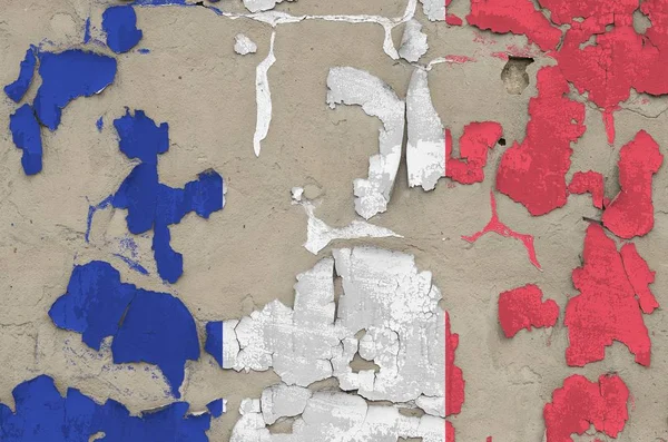 Frankrike Flagga Avbildad Färg Färger Gamla Föråldrade Röriga Betong Vägg — Stockfoto