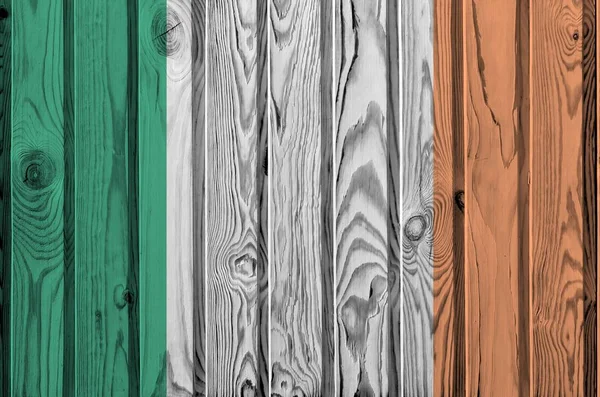 Írország Zászló Ábrázolt Élénk Festék Színek Régi Fából Készült Fal — Stock Fotó