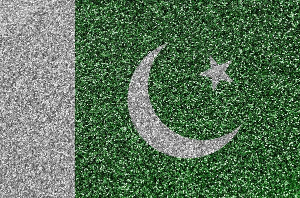 Pakistan Flag Depicted Many Small Shiny Sequins Colorful Festival Background — Stock Photo, Image