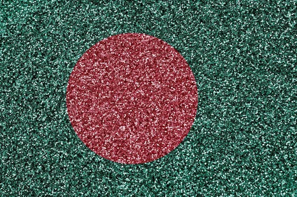 Bandera Bangladesh Representada Muchas Pequeñas Lentejuelas Brillantes Fondo Colorido Del — Foto de Stock