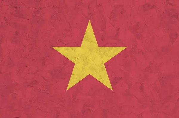 Bendera Vietnam Yang Digambarkan Dengan Warna Warna Cerah Pada Dinding — Stok Foto