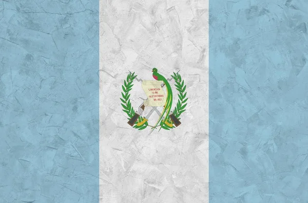 Bandera Guatemala Representada Colores Pintura Brillantes Antigua Pared Yeso Relieve —  Fotos de Stock