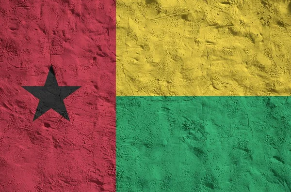 Bandiera Guinea Bissau Raffigurata Colori Vivaci Vernice Sul Vecchio Muro — Foto Stock