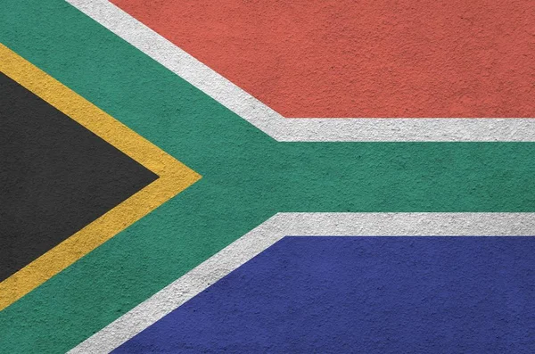 Zuid Afrika Vlag Afgebeeld Felle Verf Kleuren Oude Reliëf Gips — Stockfoto