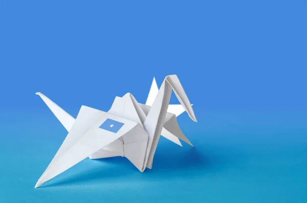 Somálská Vlajka Vyobrazená Papírovém Křídle Origami Orientální Ruční Umělecký Koncept — Stock fotografie