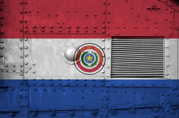 Парагвайський Прапор Зображений Стороні Військової Бронетанкової Частини Військові Сили Концептуальне — стокове фото