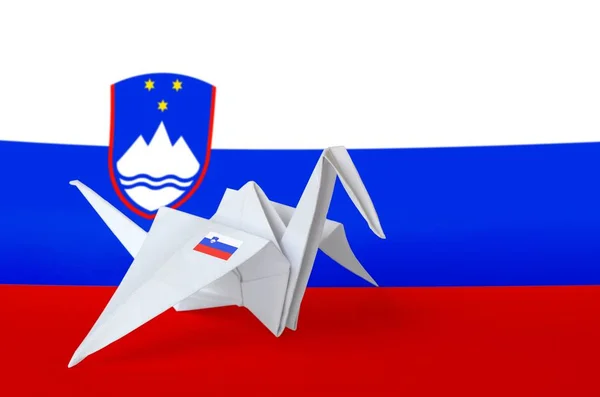 Slovenia Bandiera Raffigurato Carta Origami Gru Ala Orientale Concetto Arti — Foto Stock