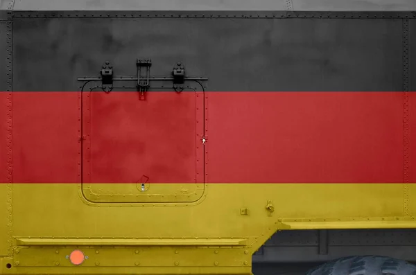 Germany Flag Depicted Side Part Military Armored Truck Close Army — Stock Photo, Image