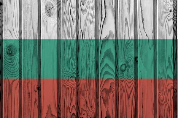 Bandera Bulgaria Representada Colores Pintura Brillantes Antigua Pared Madera Cerca —  Fotos de Stock