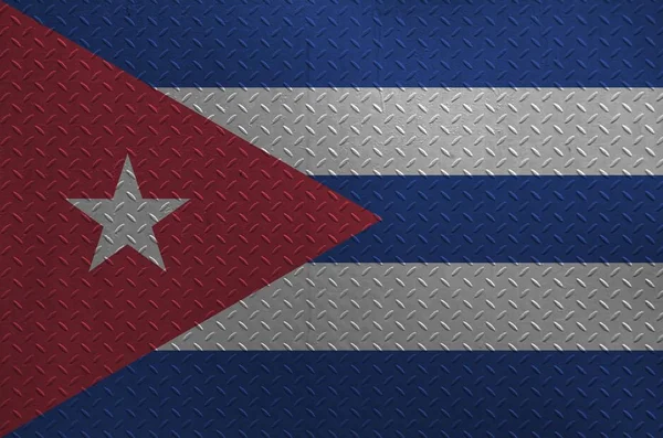 Кубинський Прапор Зображений Кольорах Фарби Старій Пластині Пензлем Або Стіні — стокове фото