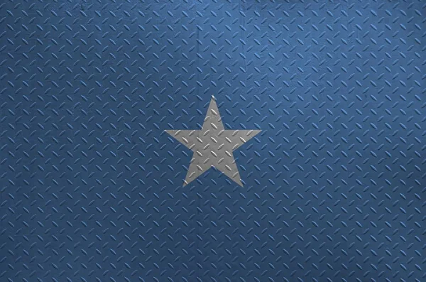 Flaga Somalii Przedstawiona Kolorach Farby Starej Szczotkowanej Metalowej Płycie Lub — Zdjęcie stockowe